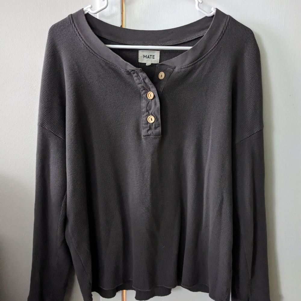 MATE the Label Thermal Waffle Henley